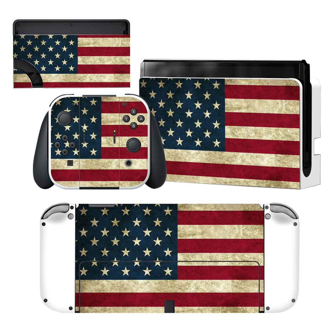 American Flag Nintendo Switch OLED Skin Sticker Decal