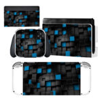 Black And Blue Square Pattern Nintendo Switch OLED Skin Sticker Decal