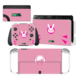 Cute Pink Rabbit Skin Sticker For Nintendo Switch OLED