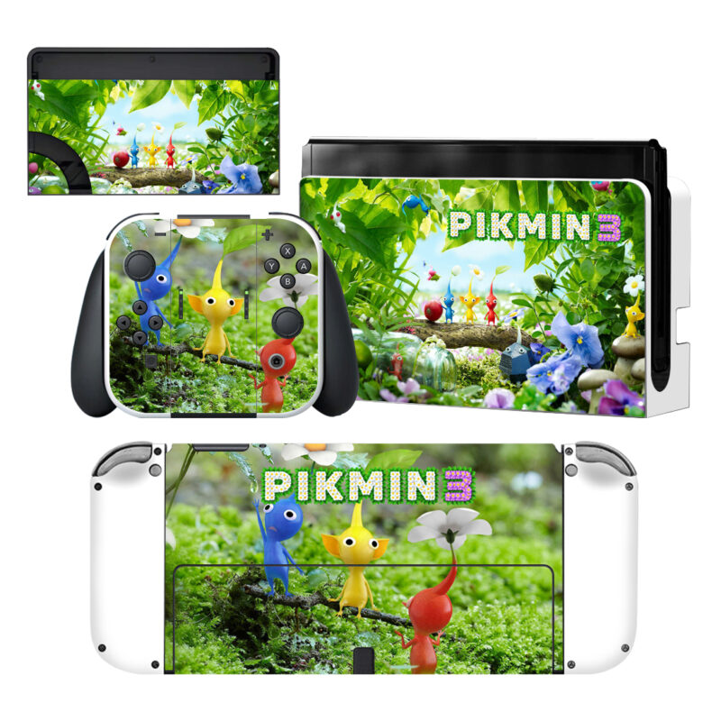 Pikmin III Skin Sticker For Nintendo Switch OLED Design 1