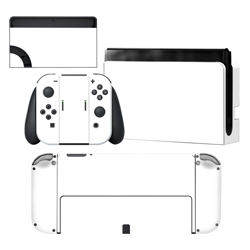 White Color Skin Sticker For Nintendo Switch OLED