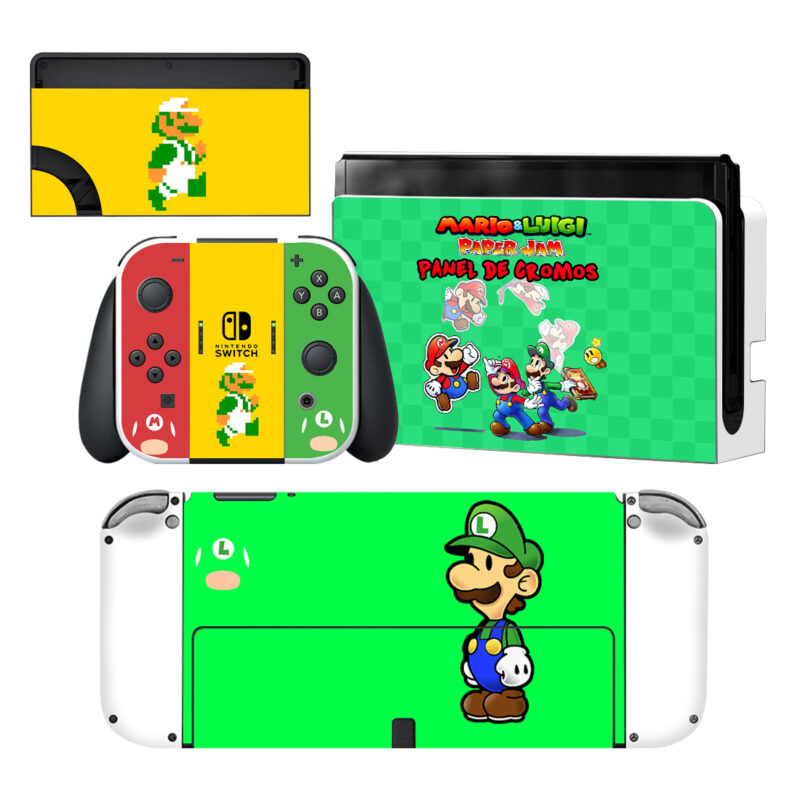 Mario And Luigi Skin Sticker For Nintendo Switch OLED