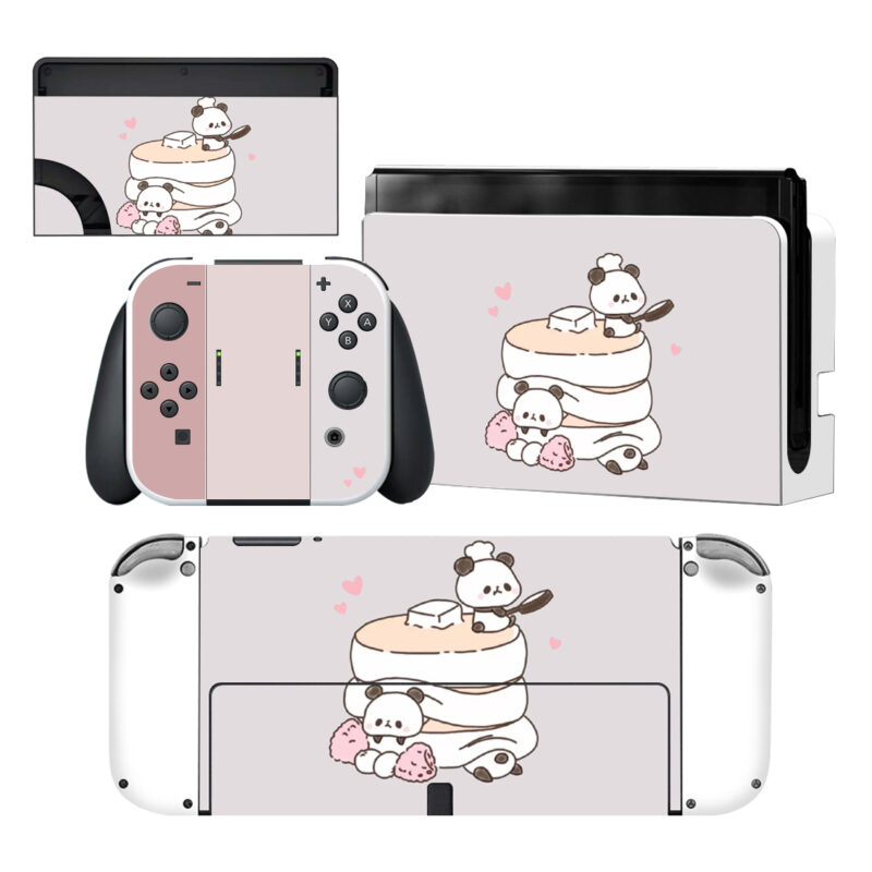 Cute Panda Nintendo Switch OLED Skin Sticker Decal