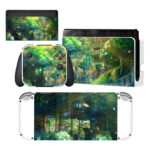 Anime Green City Scenery Nintendo Switch OLED Skin Sticker Decal