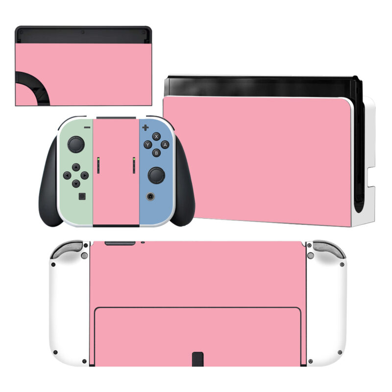 Pink Color Nintendo Switch OLED Skin Sticker Decal