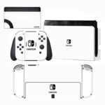 White Color Skin Sticker For Nintendo Switch OLED Design 1