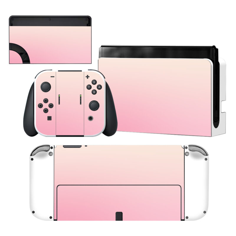 Pink Color Nintendo Switch OLED Skin Sticker Decal Design 1