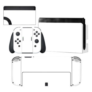 White Color Skin Sticker For Nintendo Switch OLED Design 2