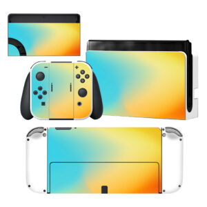 Blue And Yellow Color Nintendo Switch OLED Skin Sticker Decal