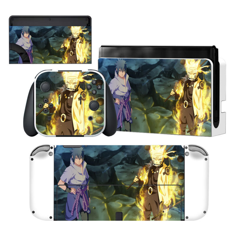 Naruto And Sasuke Nintendo Switch OLED Skin Sticker Decal