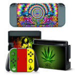 Bob Marley And Cannabis Leaf Flag Skin Sticker For Nintendo Switch & Nintendo Switch OLED