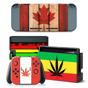 Cannabis Leaf Flag Decal Cover For Nintendo Switch & Nintendo Switch OLED