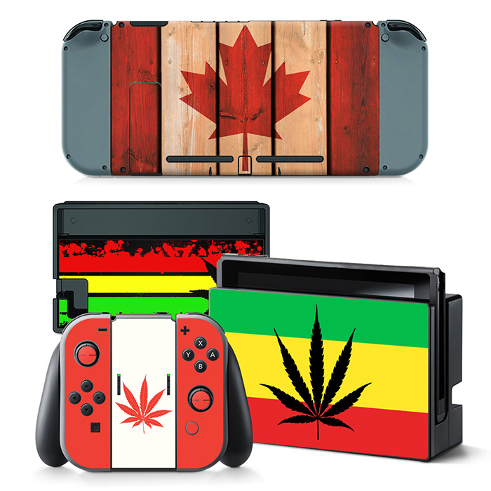 Cannabis Leaf Flag Decal Cover For Nintendo Switch & Nintendo Switch OLED