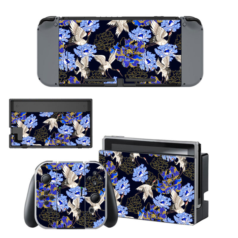 Seamless Pattern With Japanese White Decal Cover For Nintendo Switch & Nintendo Switch OLED