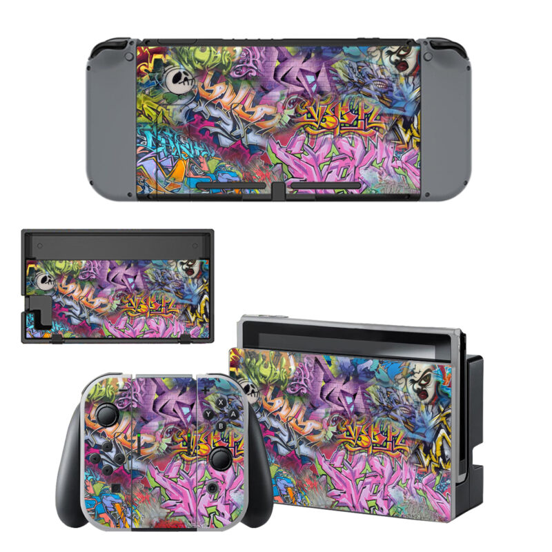 3D Colorful Graffiti Street Wall Art Decal Cover For Nintendo Switch & Nintendo Switch OLED