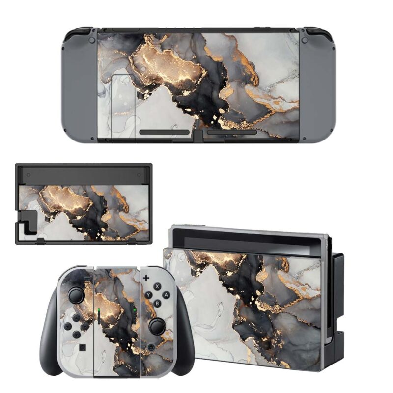Marble With Gold Skin Sticker For Nintendo Switch & Nintendo Switch OLED
