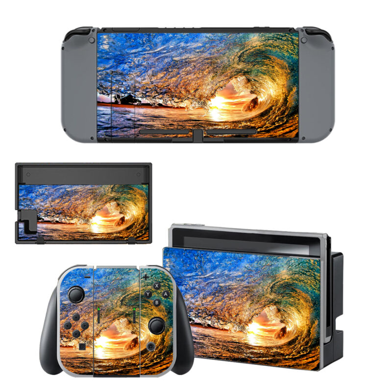 Sunset Ocean Waves Decal Cover For Nintendo Switch & Nintendo Switch OLED