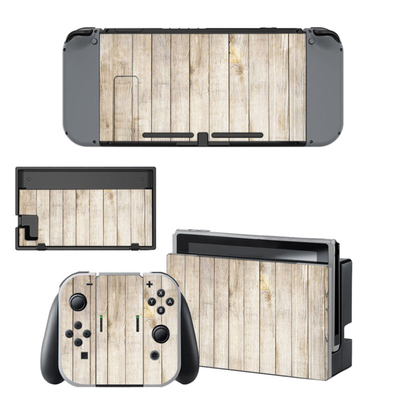 White Wooden Texture Decal Cover For Nintendo Switch & Nintendo Switch OLED