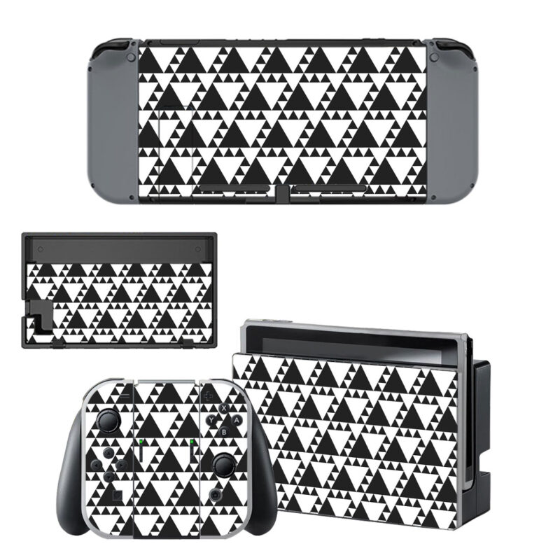 Black Triangle Pattern Decal Cover For Nintendo Switch & Nintendo Switch OLED