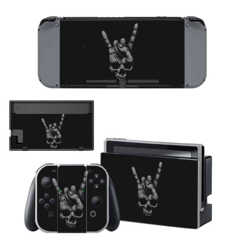 Devil Horns Skull Hand Gesture Decal Cover For Nintendo Switch & Nintendo Switch OLED