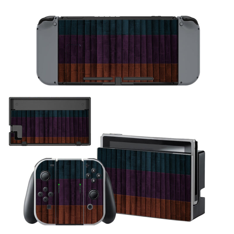 Purple Blue And Orange Texture Stripes Decal Cover For Nintendo Switch & Nintendo Switch OLED