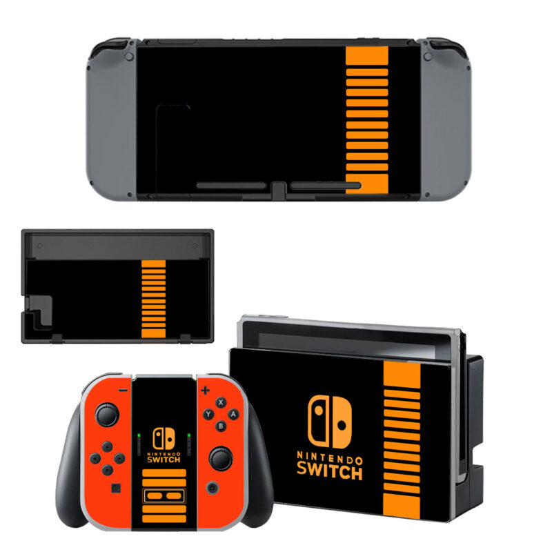 Black And Orange Decal Cover For Nintendo Switch & Nintendo Switch OLED Design 1