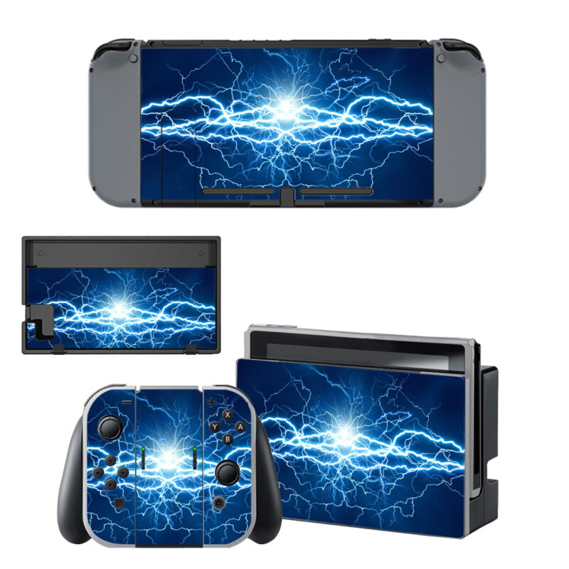 Blue Lightning Bolt Decal Cover For Nintendo Switch & Nintendo Switch OLED