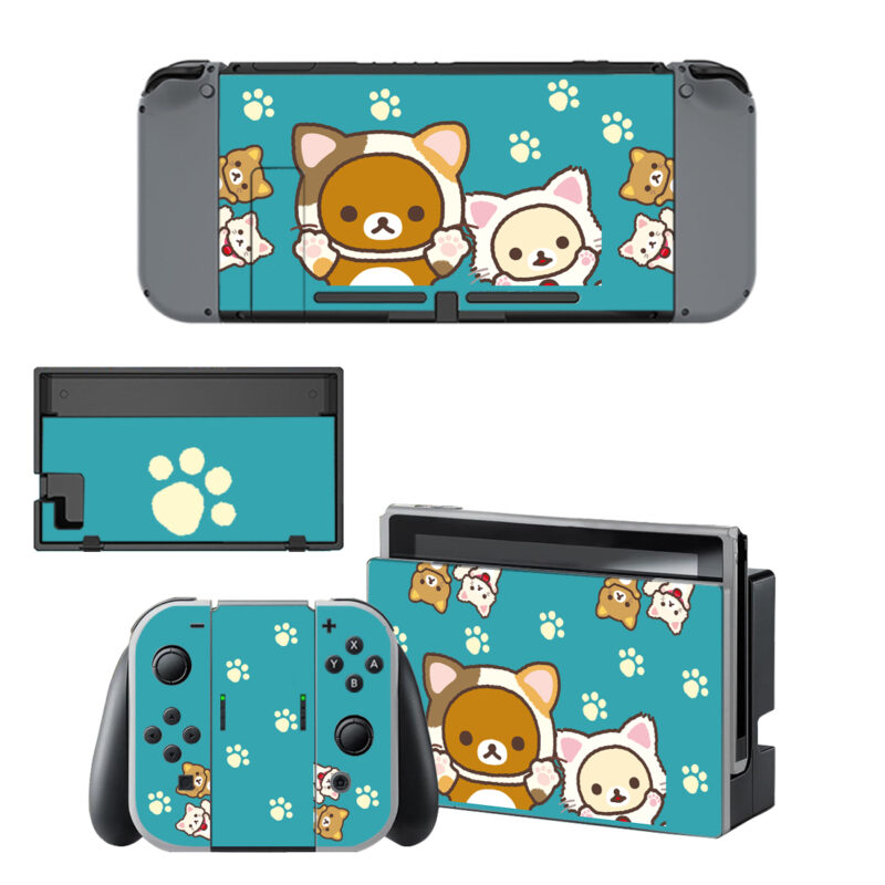 Green Rilakkuma And Kaoru Skin Sticker For Nintendo Switch & Nintendo Switch OLED