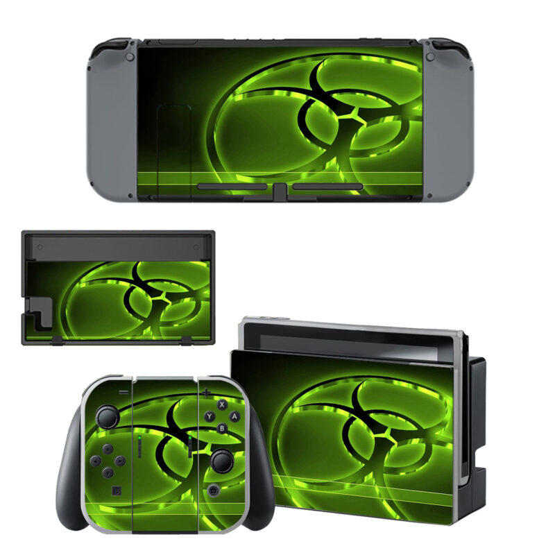 Green Biohazard Decal Cover For Nintendo Switch & Nintendo Switch OLED Design 2