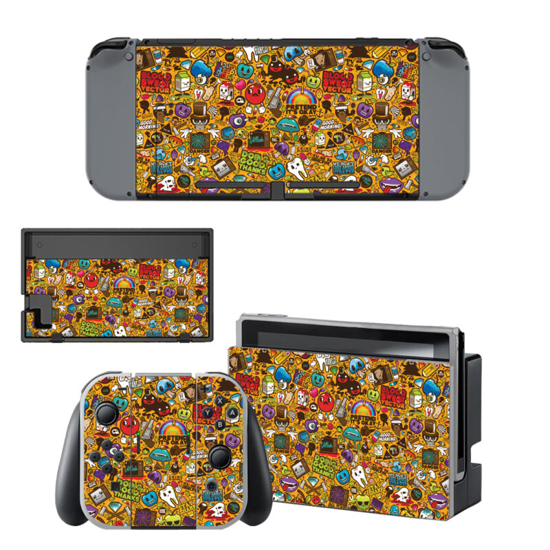 Multicolored Blood Sweet Vector Decal Cover For Nintendo Switch & Nintendo Switch OLED