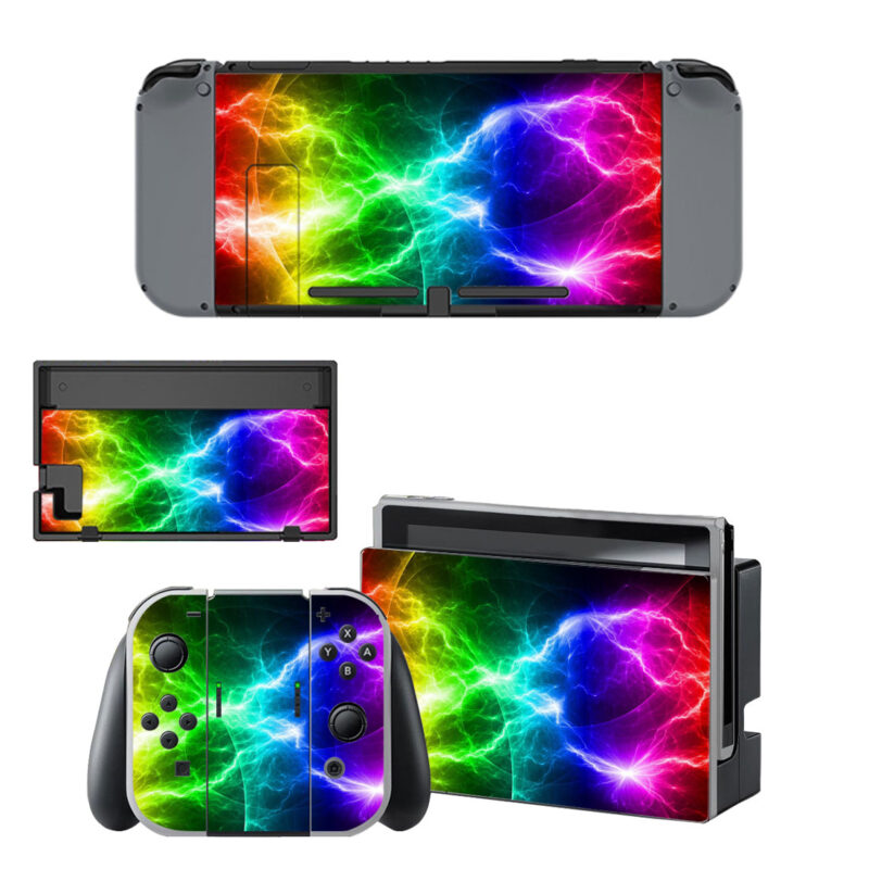 Rainbow Lightning Decal Cover For Nintendo Switch & Nintendo Switch OLED