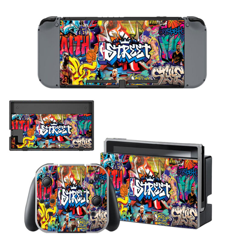 NBA Graffiti Wall Mural Decal Cover For Nintendo Switch & Nintendo Switch OLED