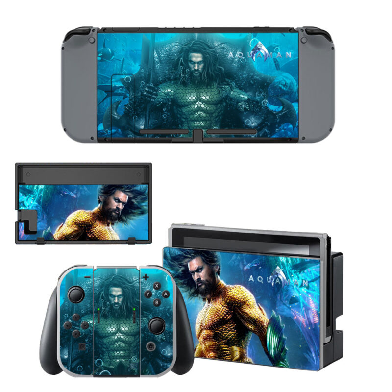 Aquaman Skin Sticker For Nintendo Switch & Nintendo Switch OLED Design 1