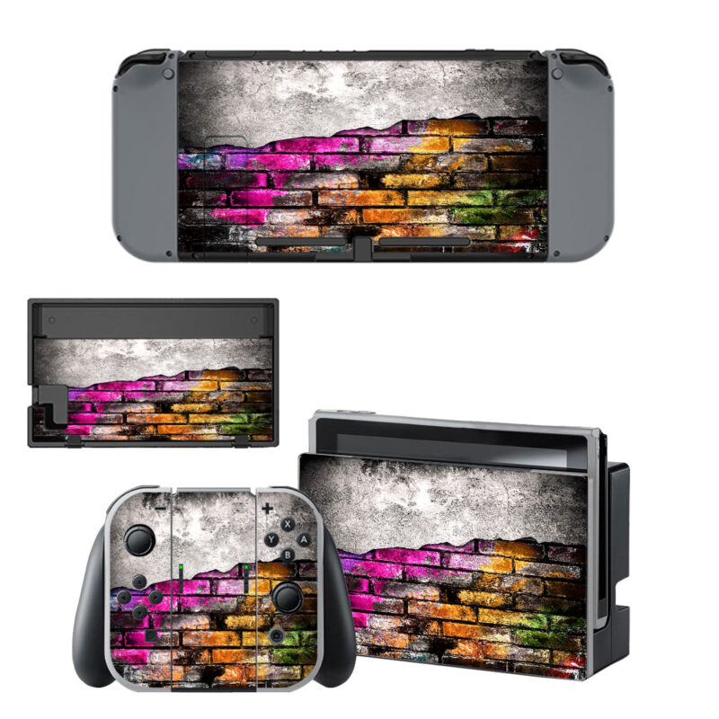 High Resolution Graffiti Brick Wall Decal Cover For Nintendo Switch & Nintendo Switch OLED