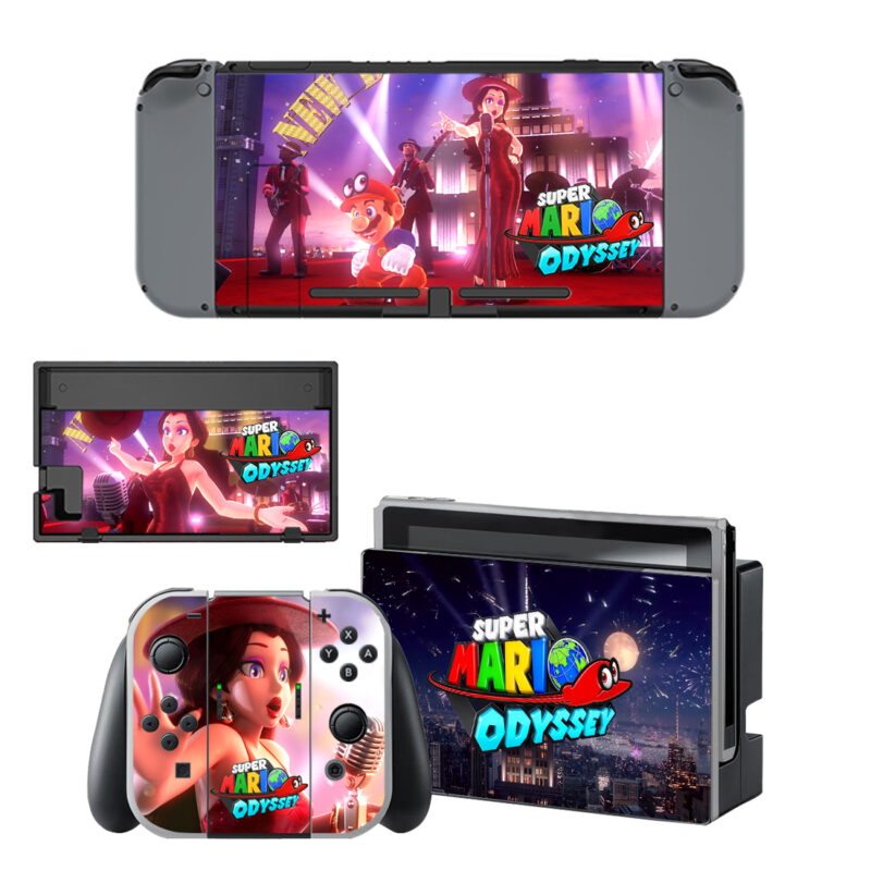 Super Mario Odyssey Decal Cover For Nintendo Switch & Nintendo Switch OLED Design 1