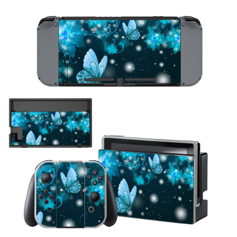 Blue Butterfly Skin Sticker For Nintendo Switch & Nintendo Switch OLED