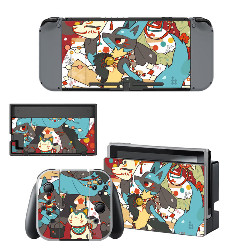 Pokemon Blaziken and Lucario Decal Cover For Nintendo Switch & Nintendo Switch OLED