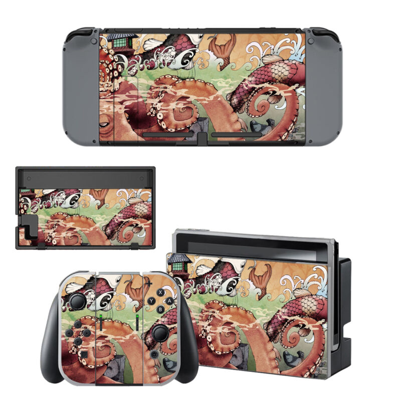 Octopus Mural Art Skin Sticker For Nintendo Switch & Nintendo Switch OLED