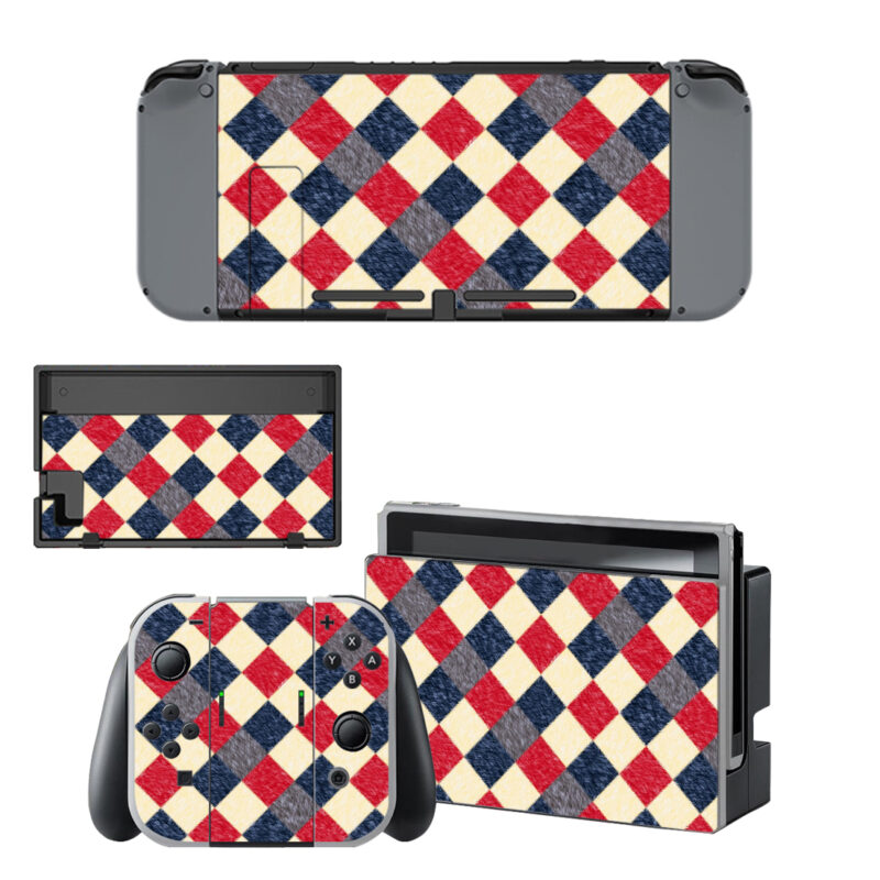 Harlequin Textures pattern Decal Cover For Nintendo Switch & Nintendo Switch OLED