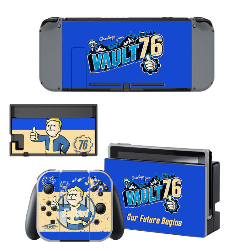 Fallout 76 Vault Cartoon Skin Sticker For Nintendo Switch & Nintendo Switch OLED