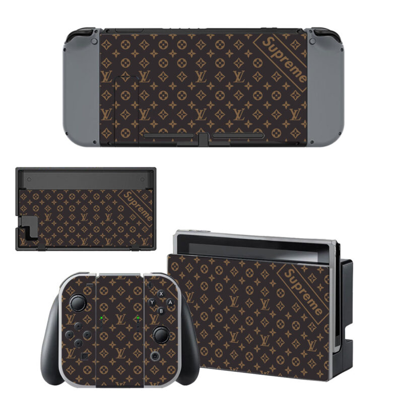 Black & Yellow Louis Vuitton Supreme Skin Sticker For Nintendo Switch & Nintendo Switch OLED