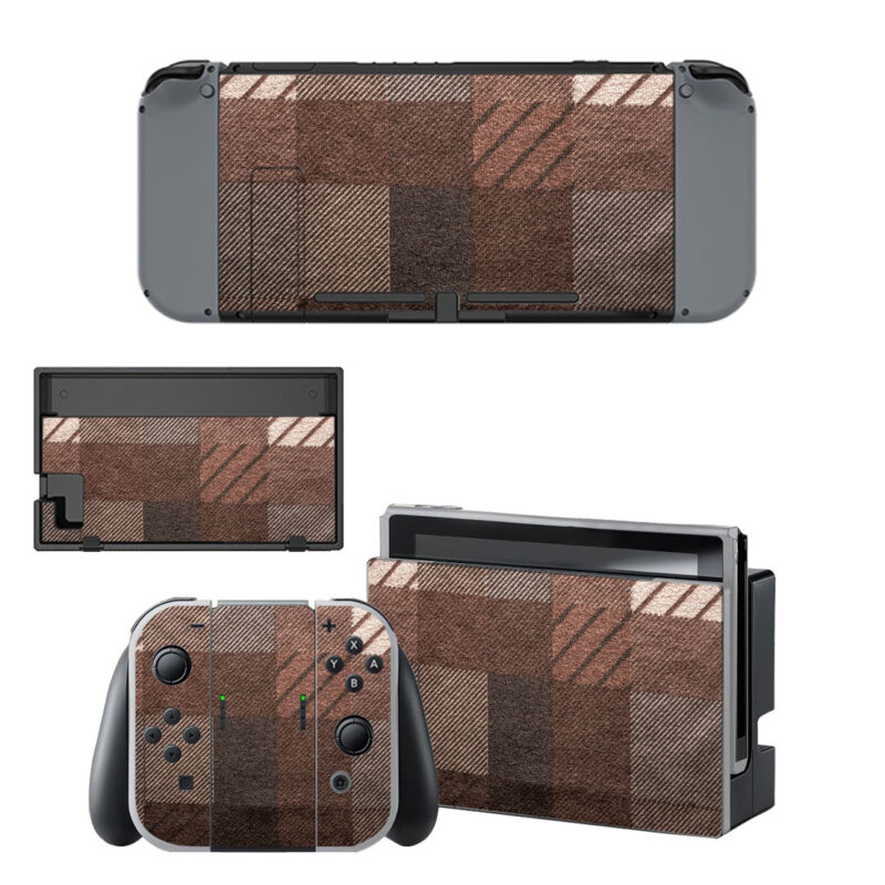 Brown Plaid Skin Sticker For Nintendo Switch & Nintendo Switch OLED