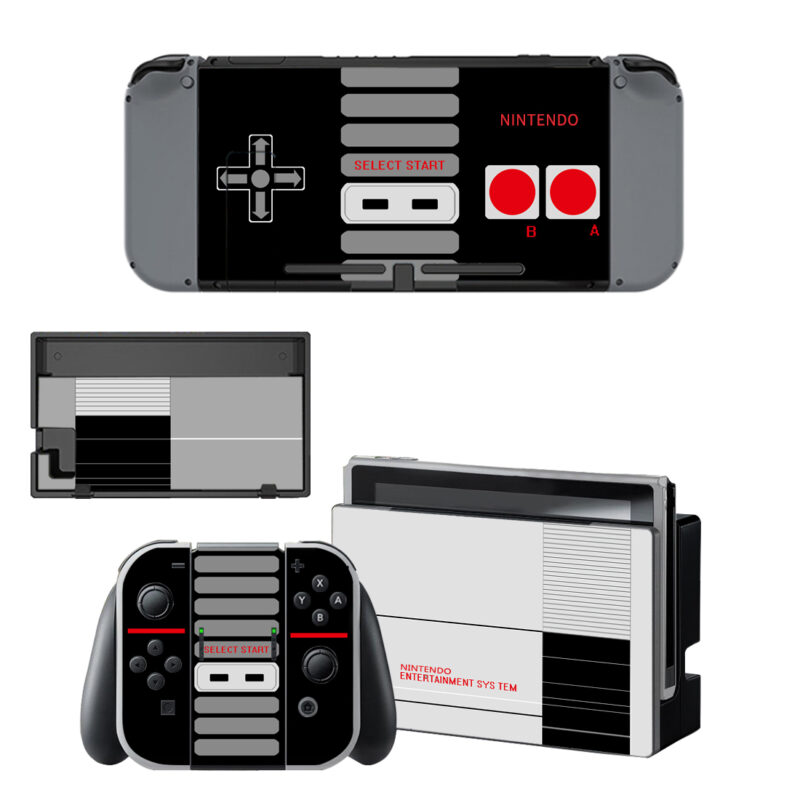 Grey And Black Skin Sticker For Nintendo Switch & Nintendo Switch OLED Design 2