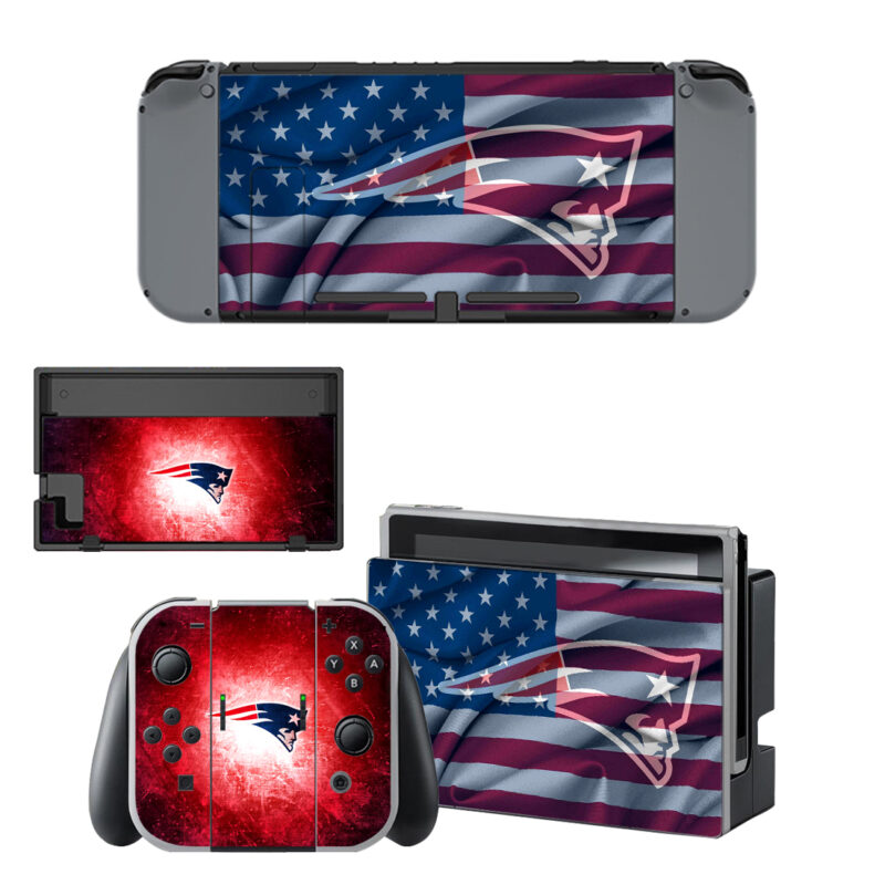 New England Patriots Flag Decal Cover For Nintendo Switch & Nintendo Switch OLED