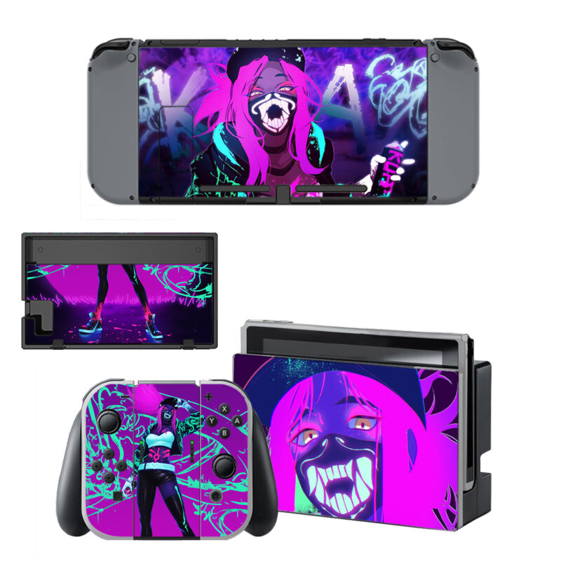 Akali Kda Neon Decal Cover For Nintendo Switch & Nintendo Switch OLED