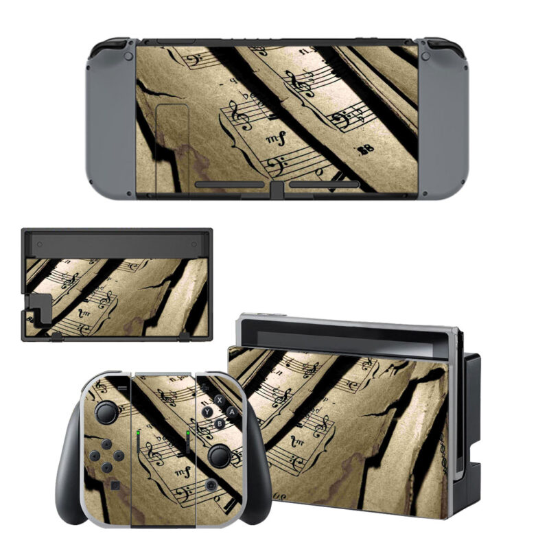 Old Music Sheets Decal Cover For Nintendo Switch & Nintendo Switch OLED