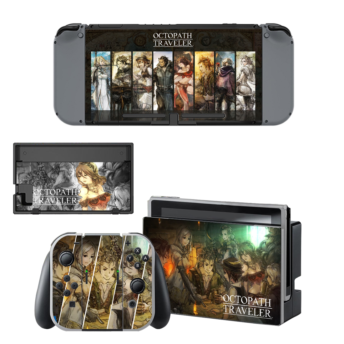 Octopath Traveler Skin Sticker For Nintendo Switch & Nintendo Switch OLED