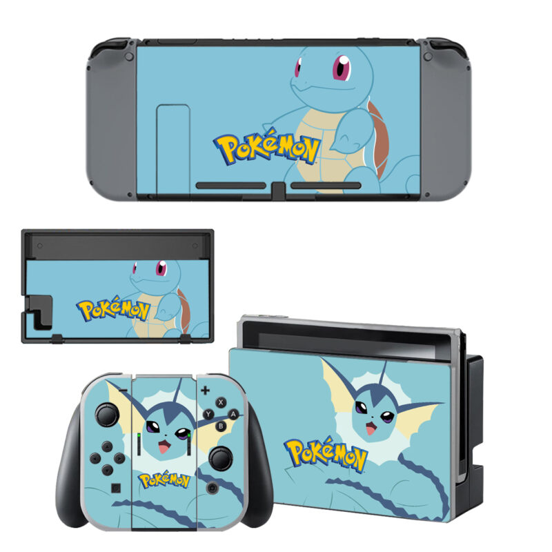 Pokemon Vaporeon And Squirtle Skin Sticker For Nintendo Switch & Nintendo Switch OLED