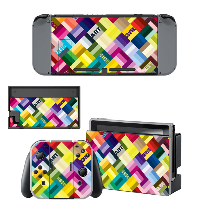 Colorful Stylish Graphic Art Decal Cover For Nintendo Switch & Nintendo Switch OLED