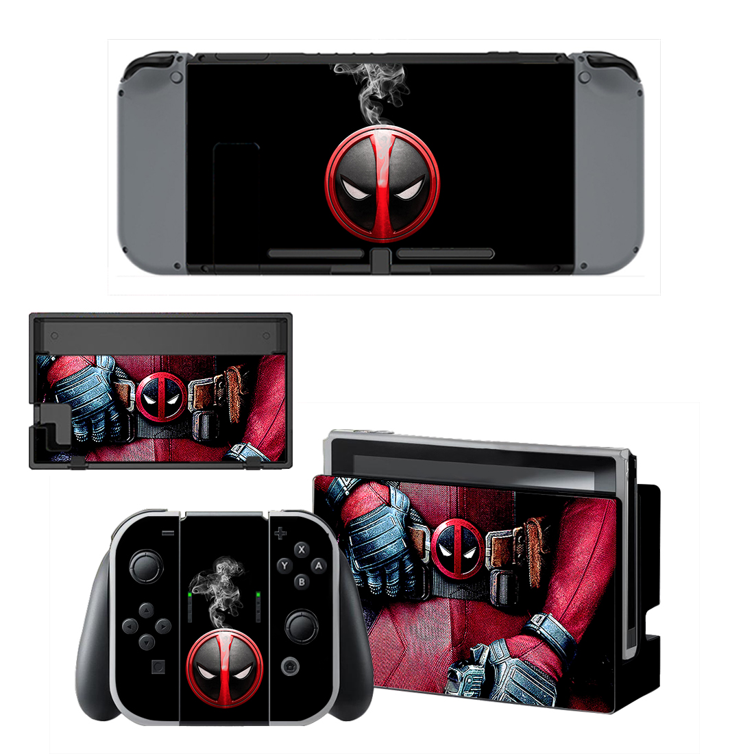 Deadpool Skin Sticker For Nintendo Switch & Nintendo Switch OLED Design 2